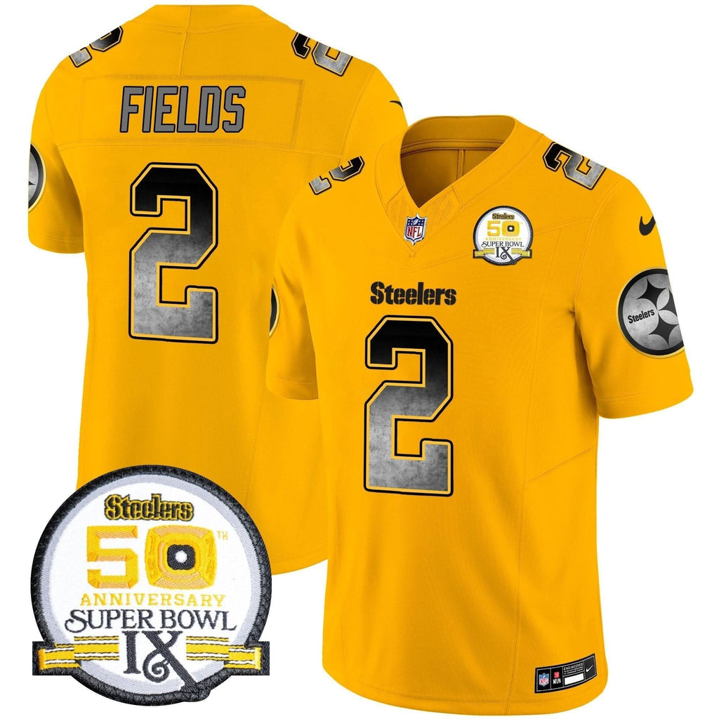 Steelers Arch Smoke 50th Anniversary Of Super Bowl IX Patch Vapor Limited Jersey - All Stitched - image 37