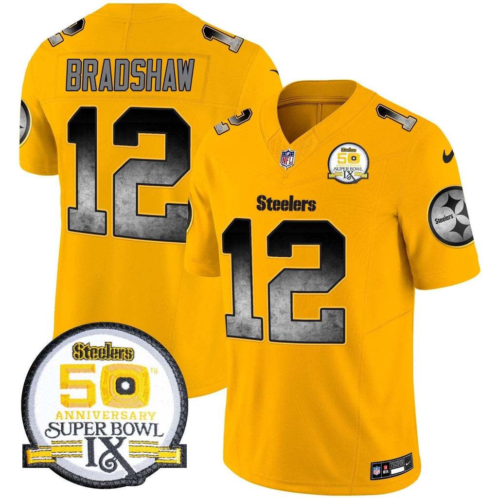 Steelers Arch Smoke 50th Anniversary Of Super Bowl IX Patch Vapor Limited Jersey - All Stitched - image 42