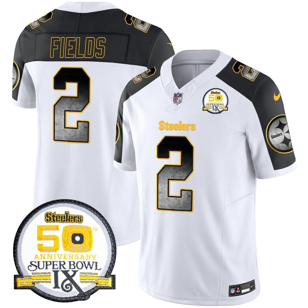 Steelers Arch Smoke 50th Anniversary Of Super Bowl IX Patch Vapor Limited Jersey - All Stitched - image 46