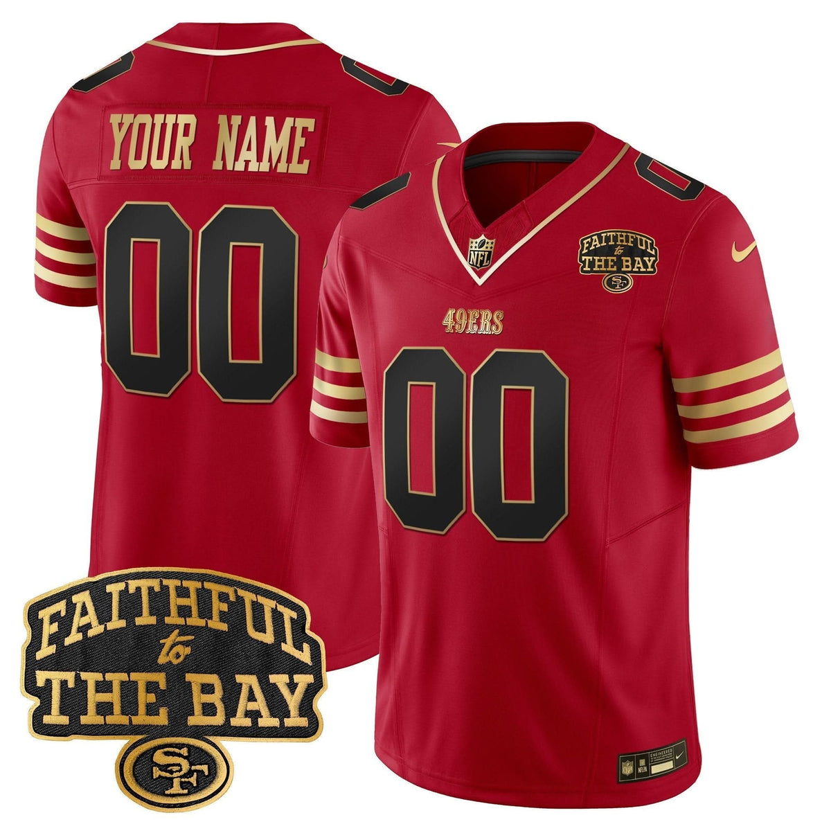 49ers Faithful To The Bay Patch Vapor Limited Custom Jersey V8 - All Stitched - image 2