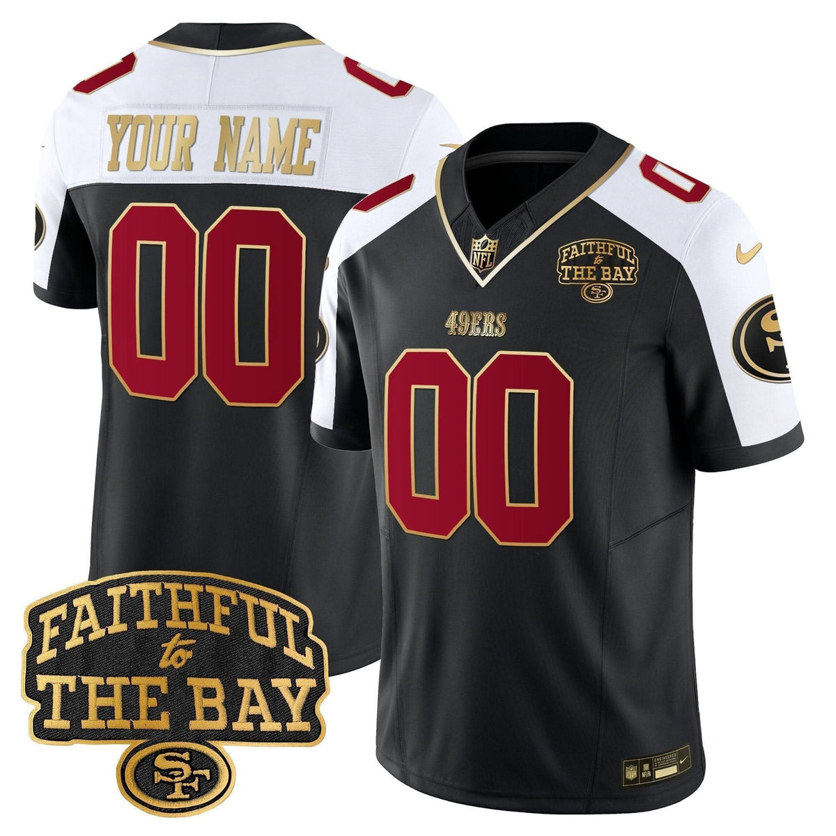 49ers Faithful To The Bay Patch Vapor Limited Custom Jersey V8 - All Stitched - image 1