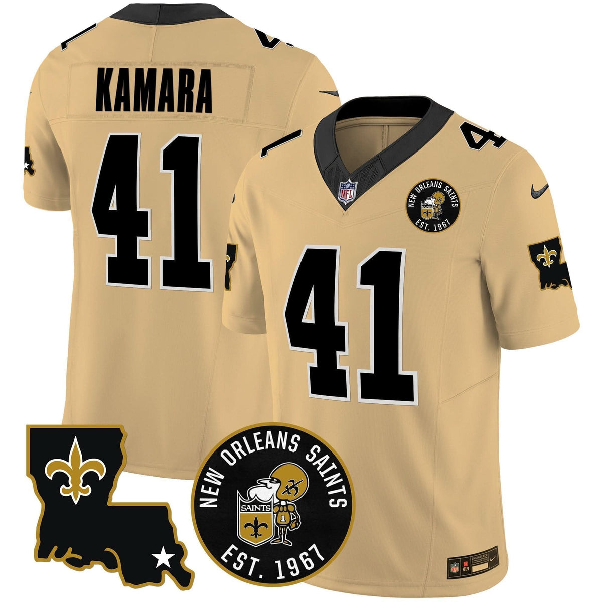Saints EST. 1967 Patch Vapor Jersey - All Stitched - image 29