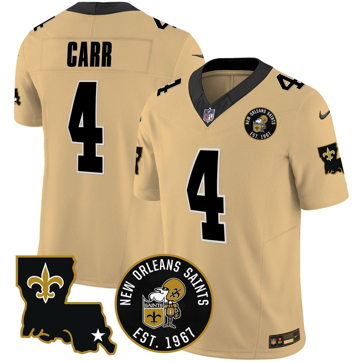 Saints EST. 1967 Patch Vapor Jersey - All Stitched - image 4