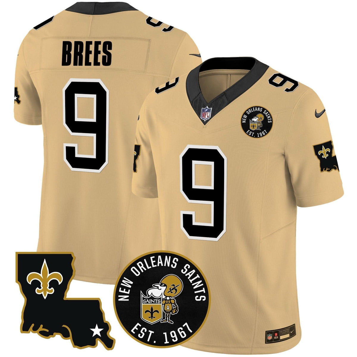 Saints EST. 1967 Patch Vapor Jersey - All Stitched - image 5