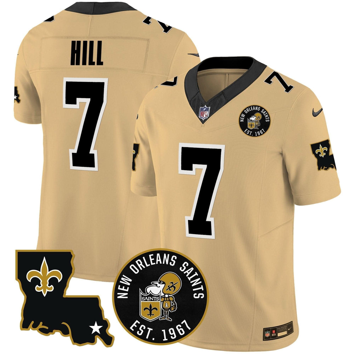 Saints EST. 1967 Patch Vapor Jersey - All Stitched - image 8