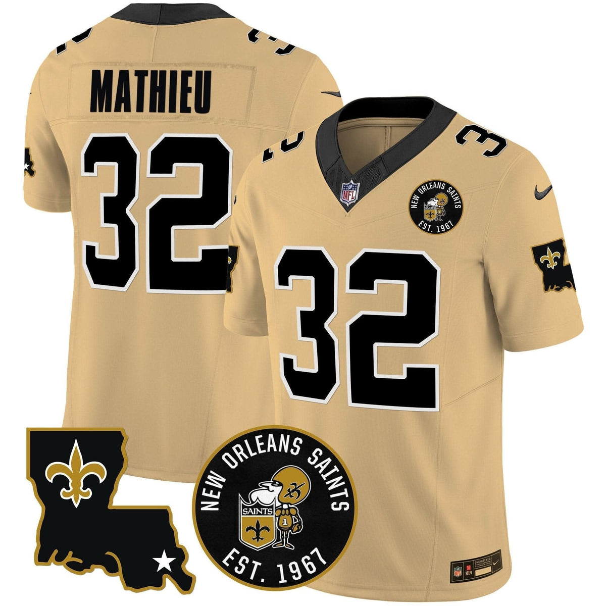 Saints EST. 1967 Patch Vapor Jersey - All Stitched - image 9