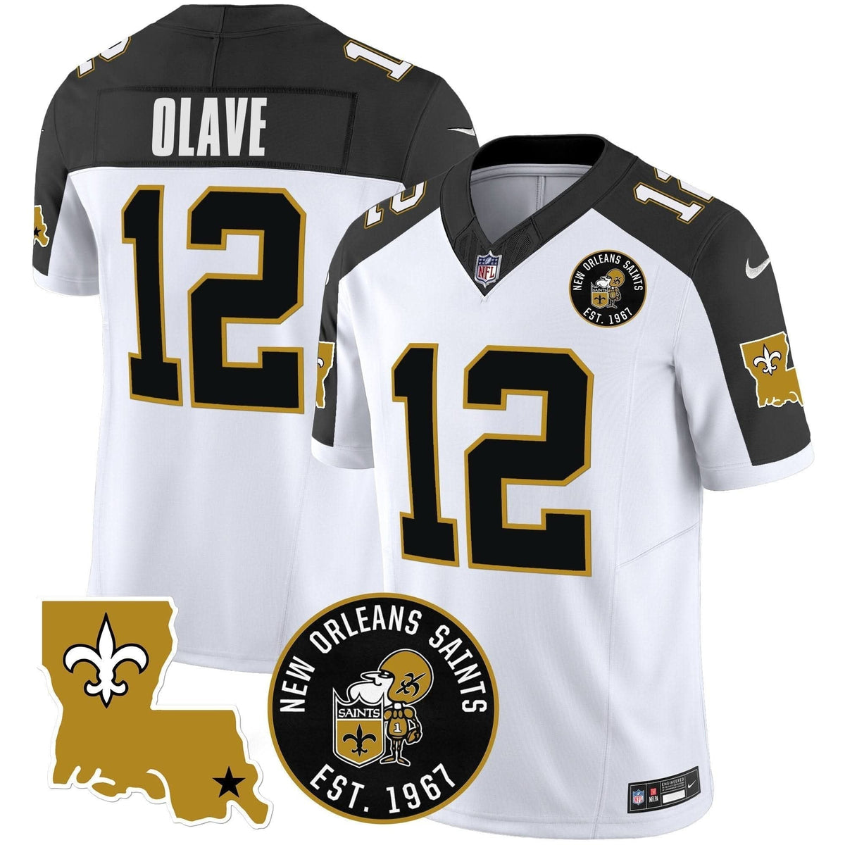 Saints EST. 1967 Patch Vapor Jersey - All Stitched - image 10