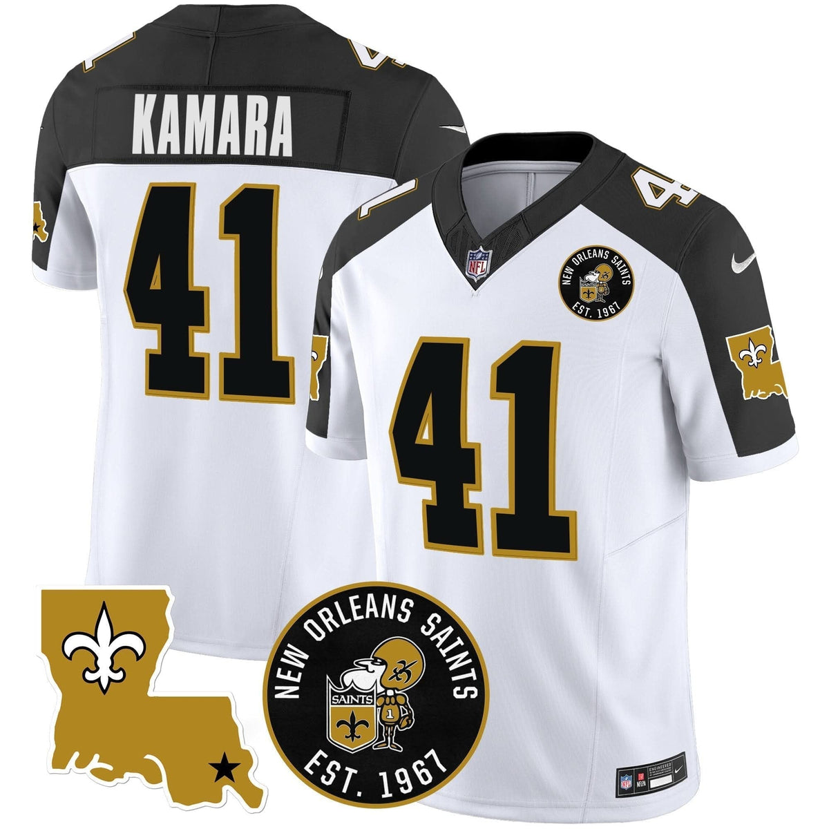 Saints EST. 1967 Patch Vapor Jersey - All Stitched - image 38