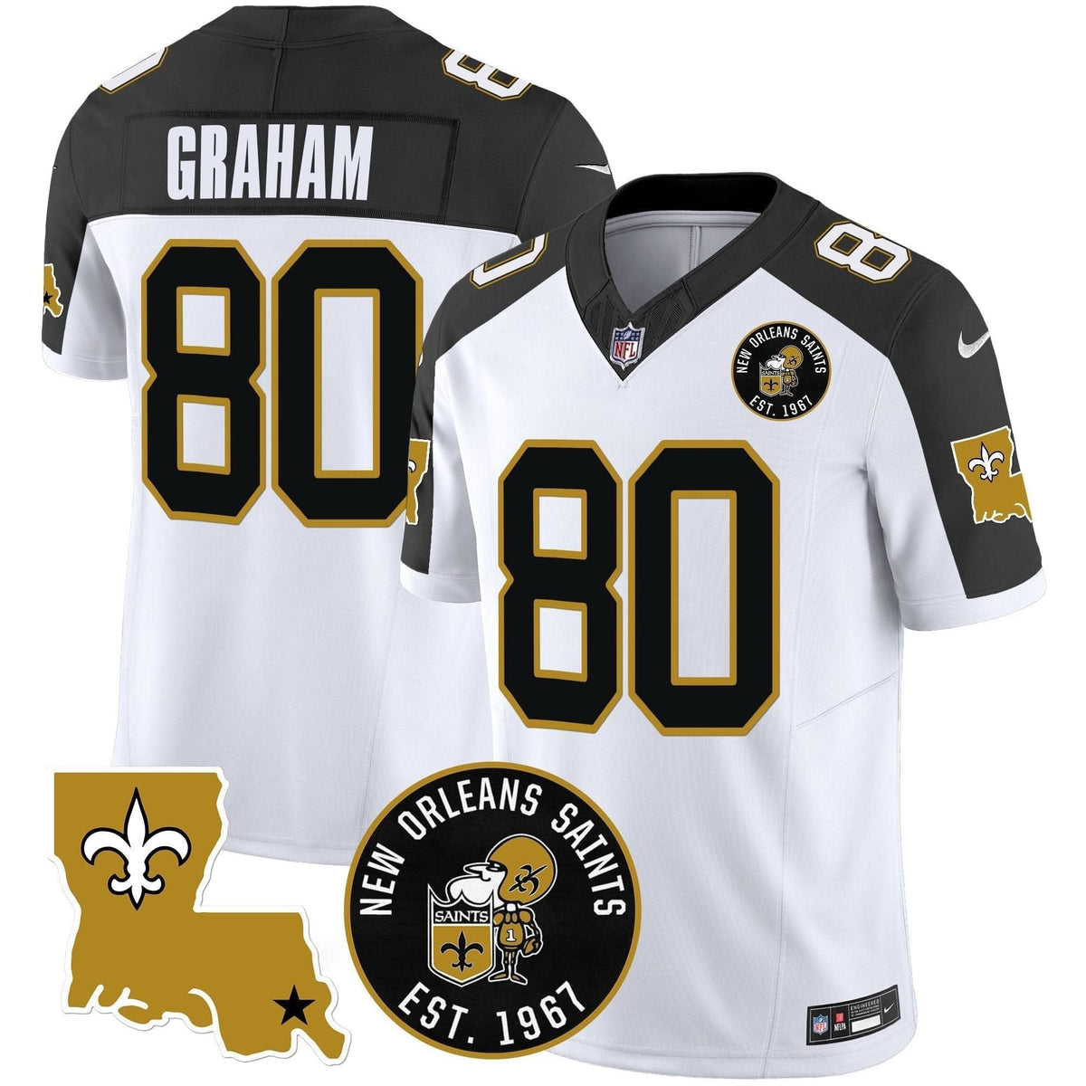Saints EST. 1967 Patch Vapor Jersey - All Stitched - image 15