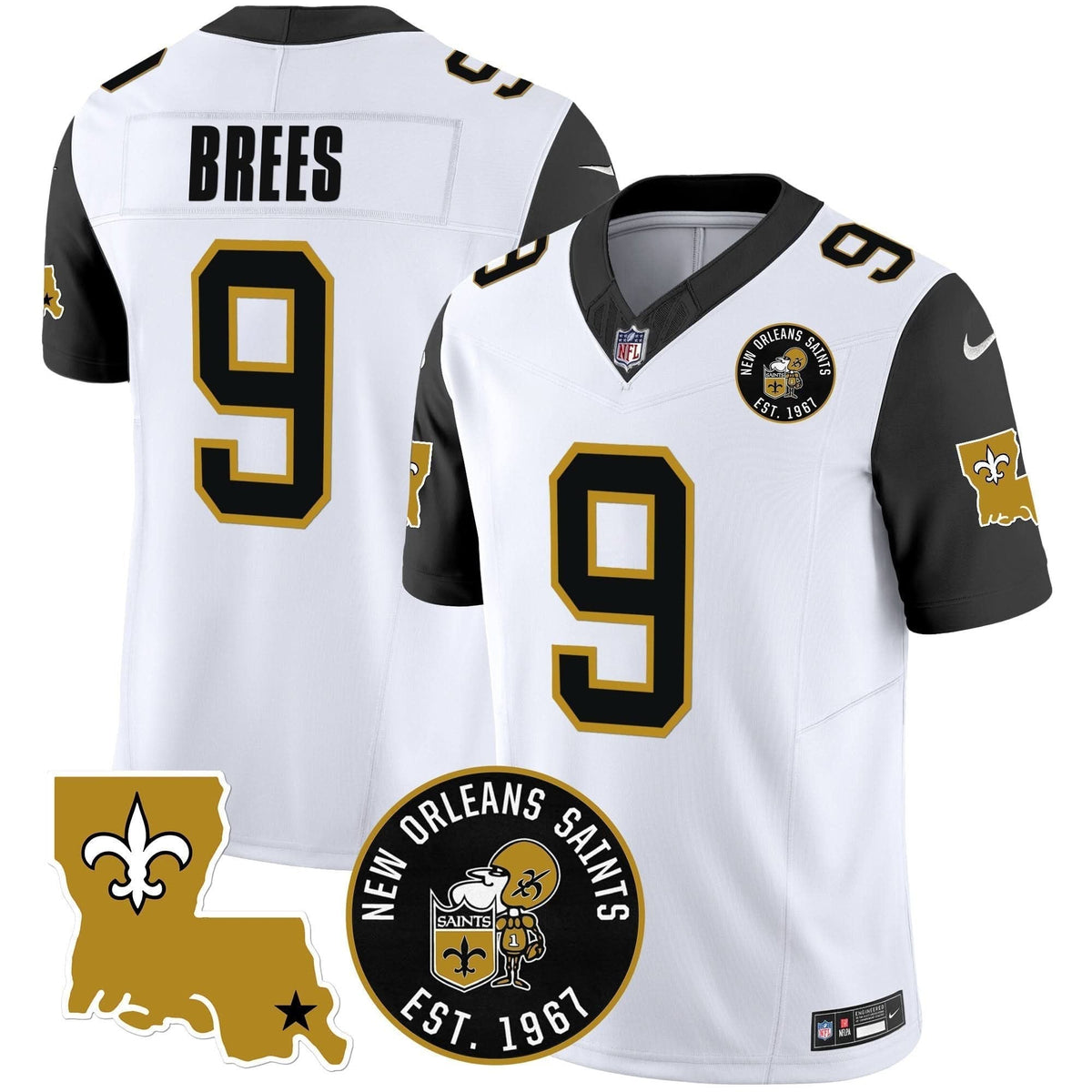 Saints EST. 1967 Patch Vapor Jersey - All Stitched - image 50