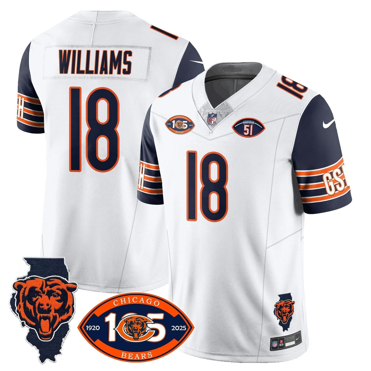 Bears 1920-2025 The Bears Vapor Limited Jersey - All Stitched - image 8
