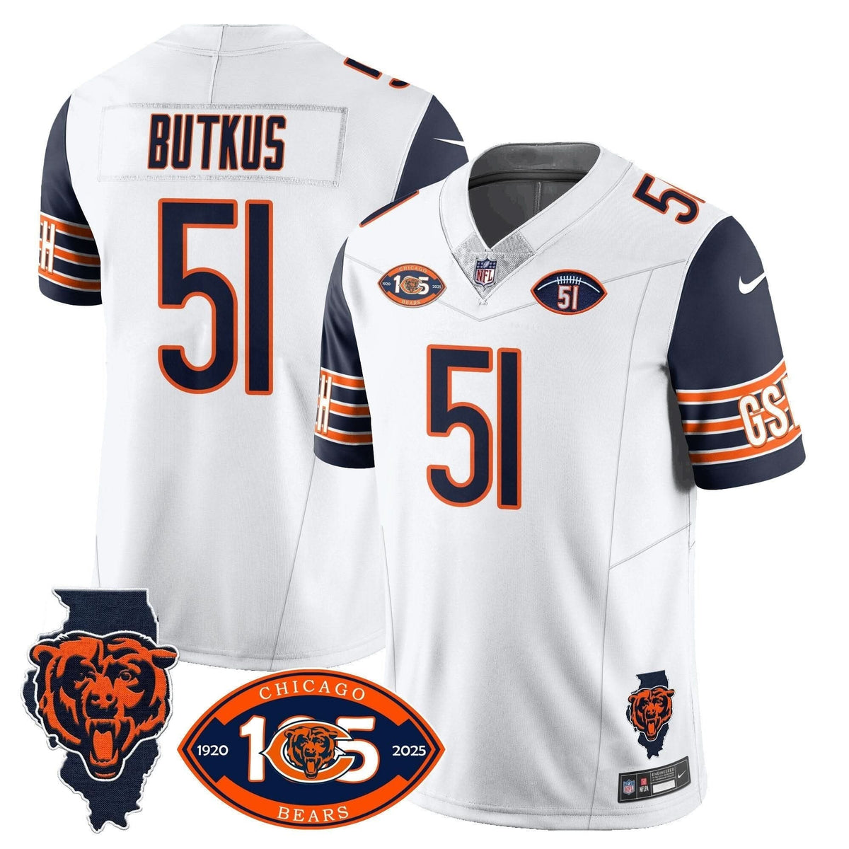 Bears 1920-2025 The Bears Vapor Limited Jersey - All Stitched - image 9