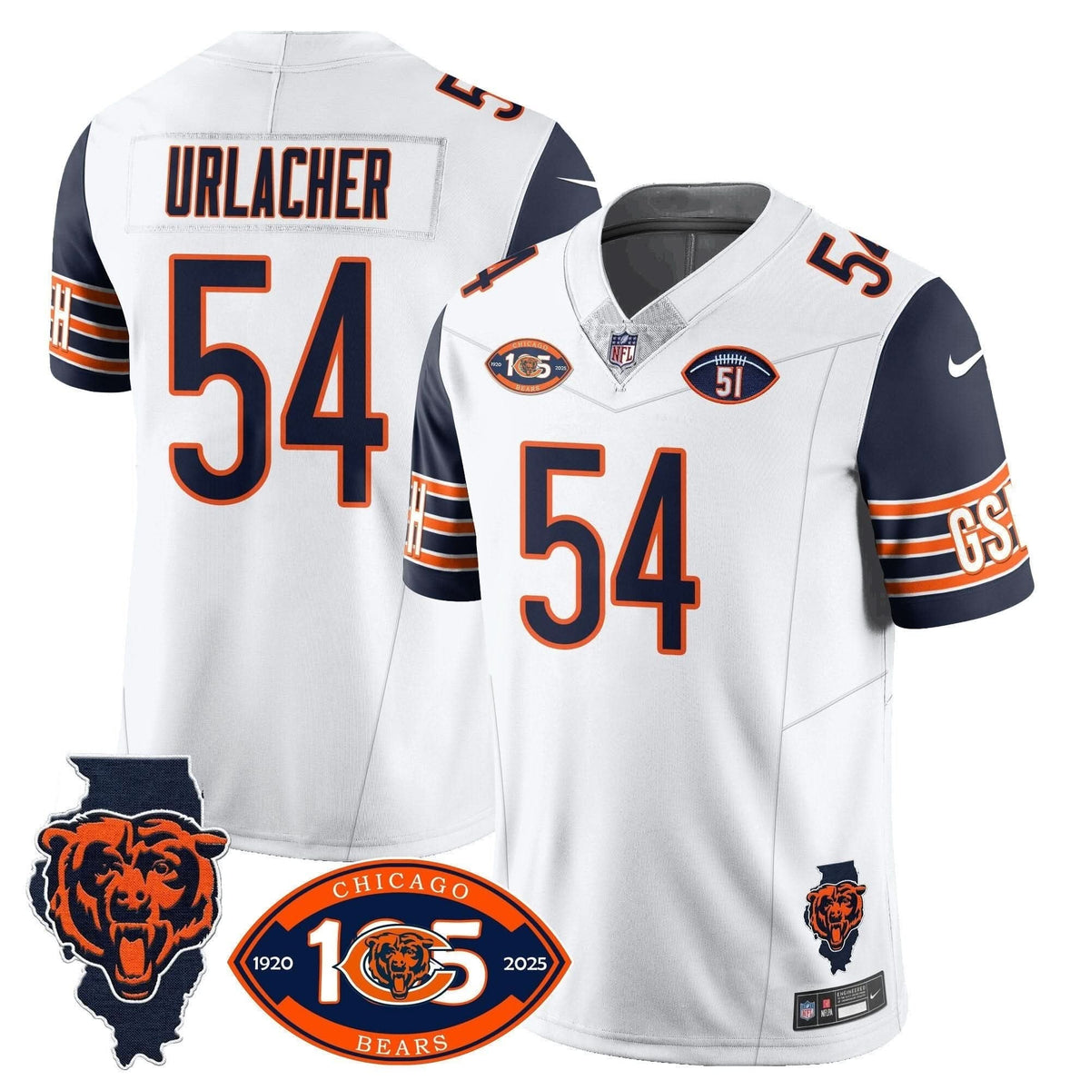 Bears 1920-2025 The Bears Vapor Limited Jersey - All Stitched - image 10