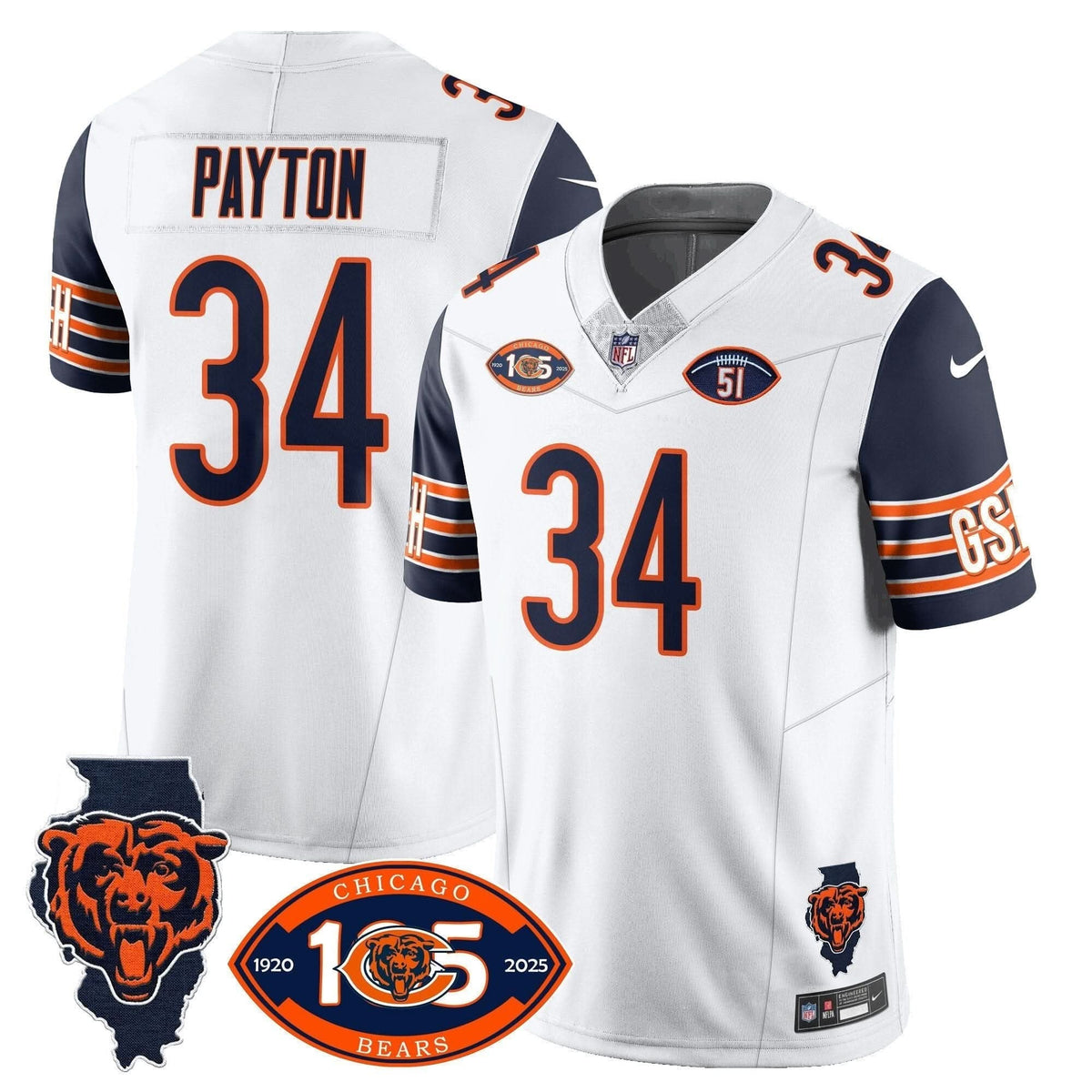 Bears 1920-2025 The Bears Vapor Limited Jersey - All Stitched - image 12