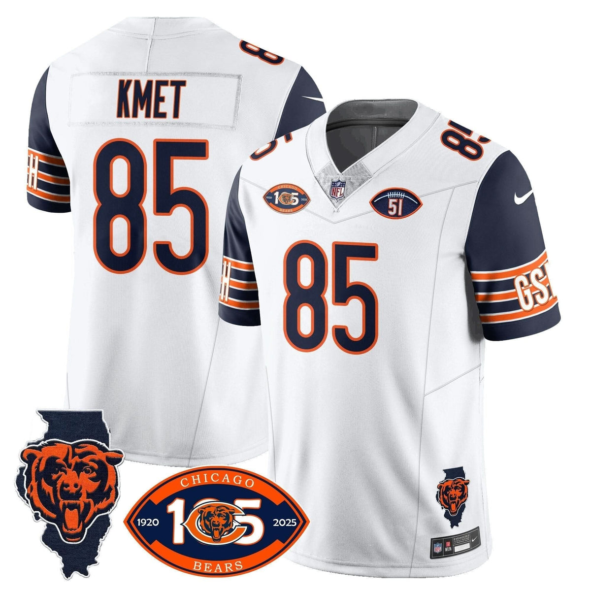 Bears 1920-2025 The Bears Vapor Limited Jersey - All Stitched - image 13