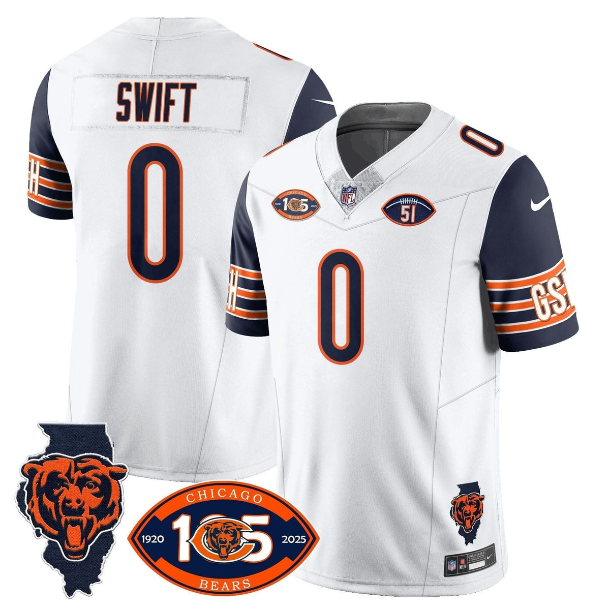 Bears 1920-2025 The Bears Vapor Limited Jersey - All Stitched - image 14