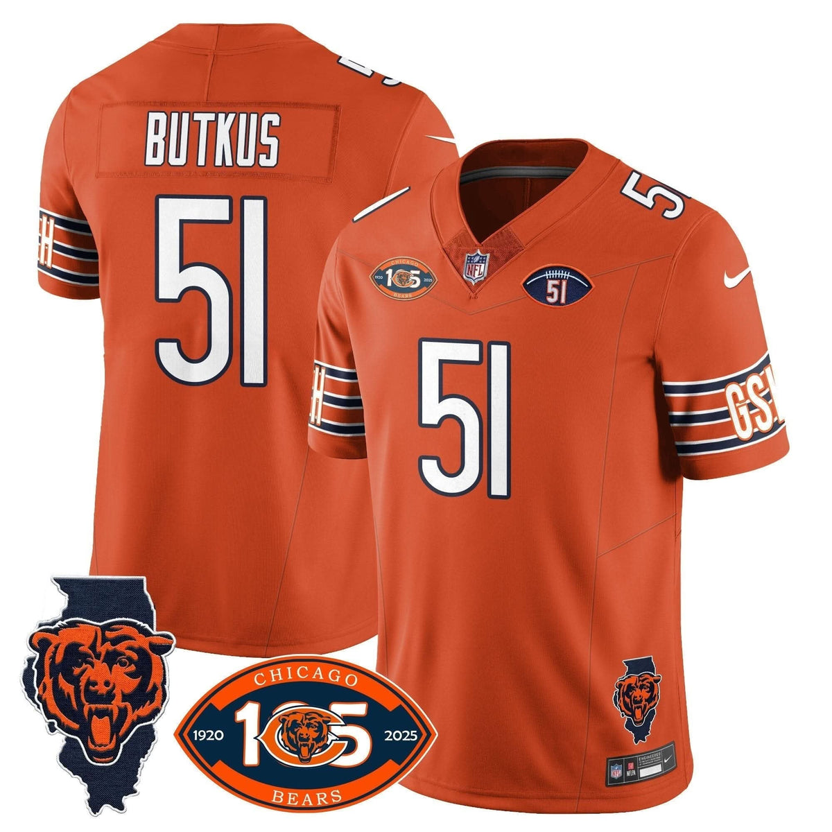 Bears 1920-2025 The Bears Vapor Limited Jersey - All Stitched - image 16