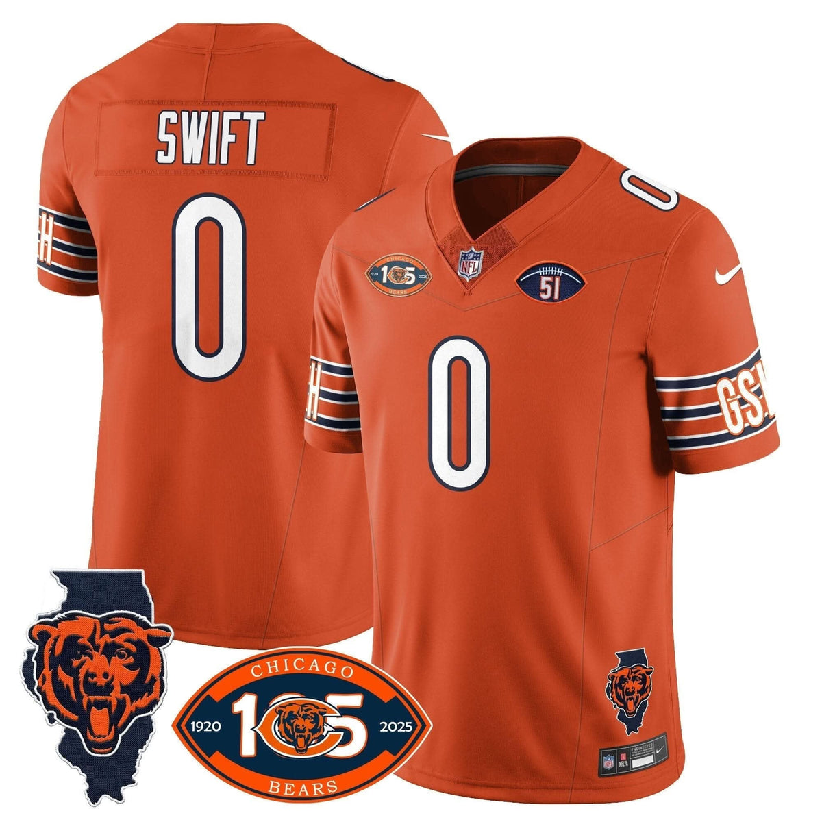 Bears 1920-2025 The Bears Vapor Limited Jersey - All Stitched - image 21