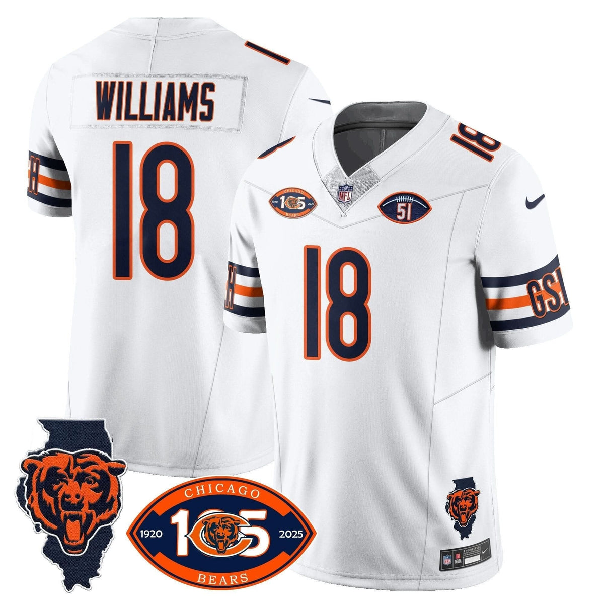 Bears 1920-2025 The Bears Vapor Limited Jersey - All Stitched - image 22