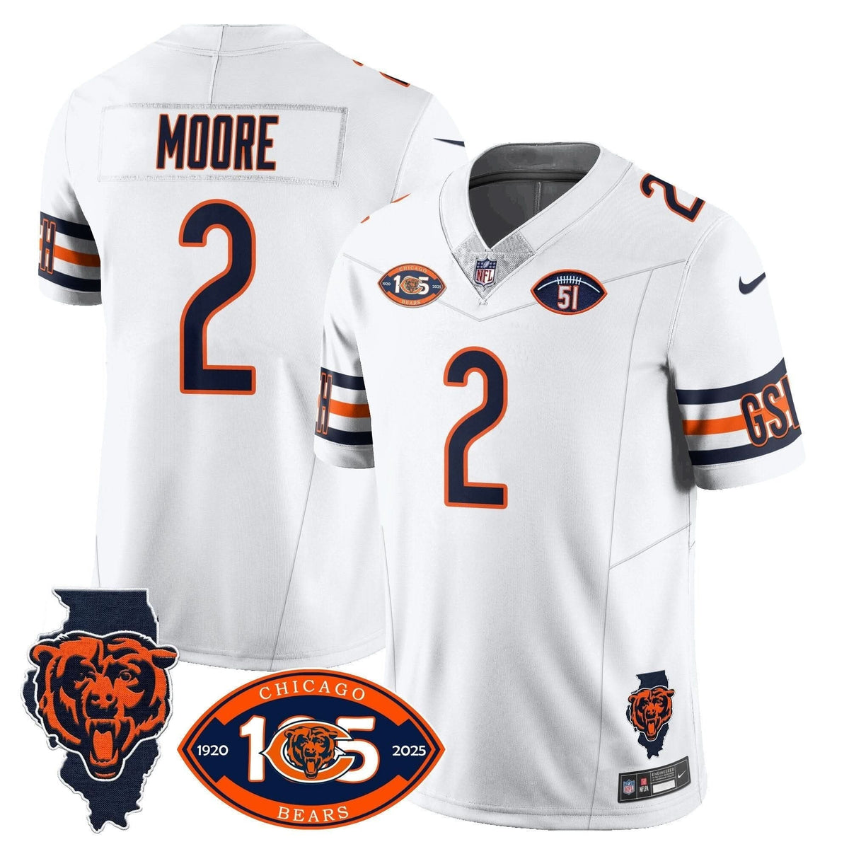 Bears 1920-2025 The Bears Vapor Limited Jersey - All Stitched - image 25