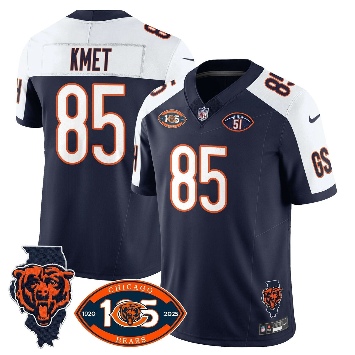 Bears 1920-2025 The Bears Vapor Limited Jersey - All Stitched - image 34