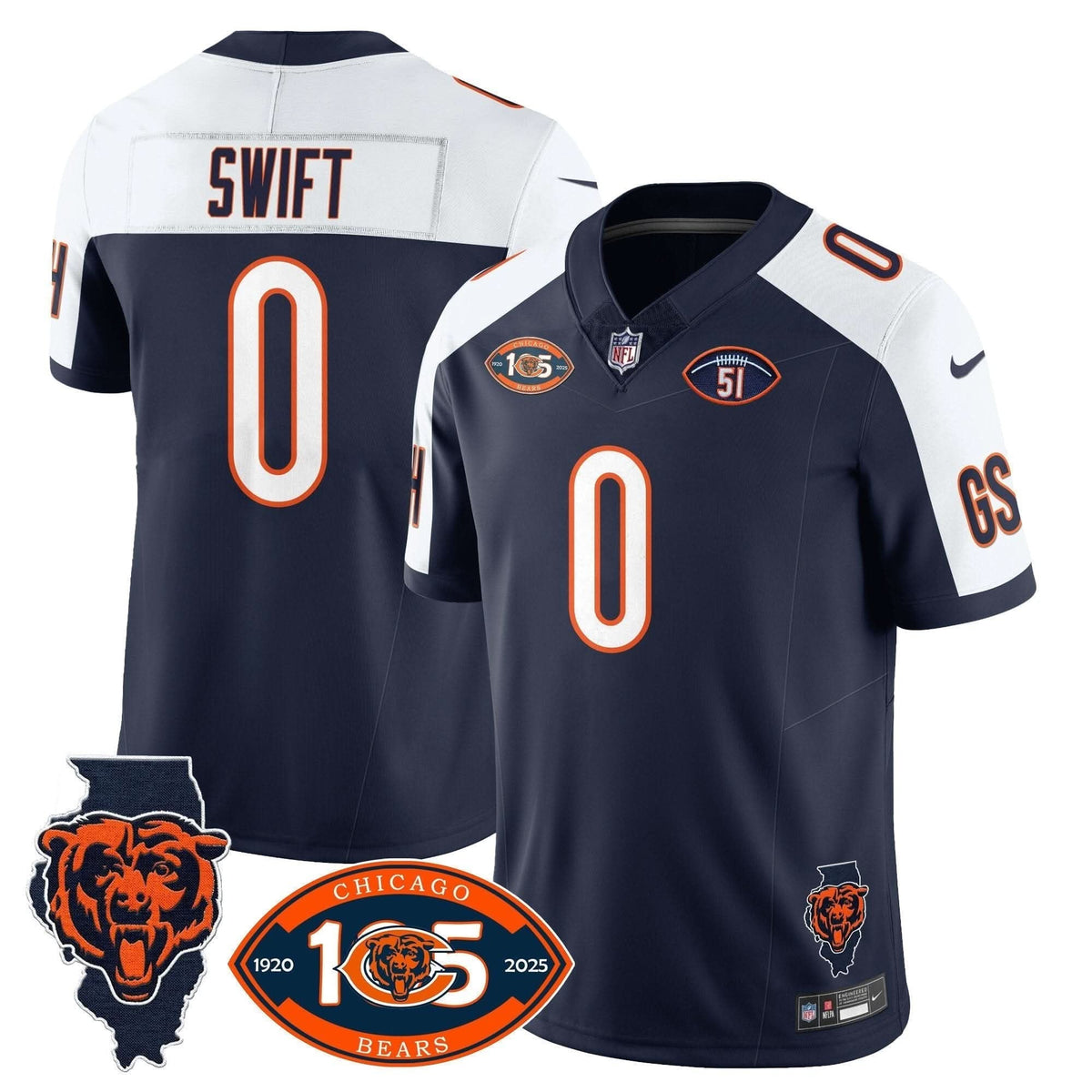 Bears 1920-2025 The Bears Vapor Limited Jersey - All Stitched - image 35