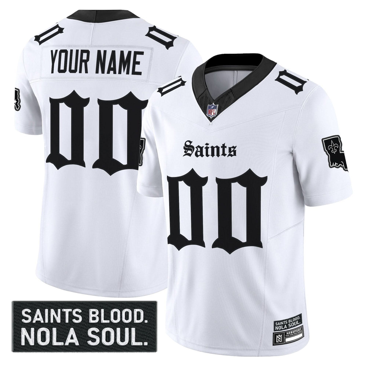 New Orleans Saints 'Gothic Vieux Carré Edition' Vapor Custom Jersey - All Stitched - image 2