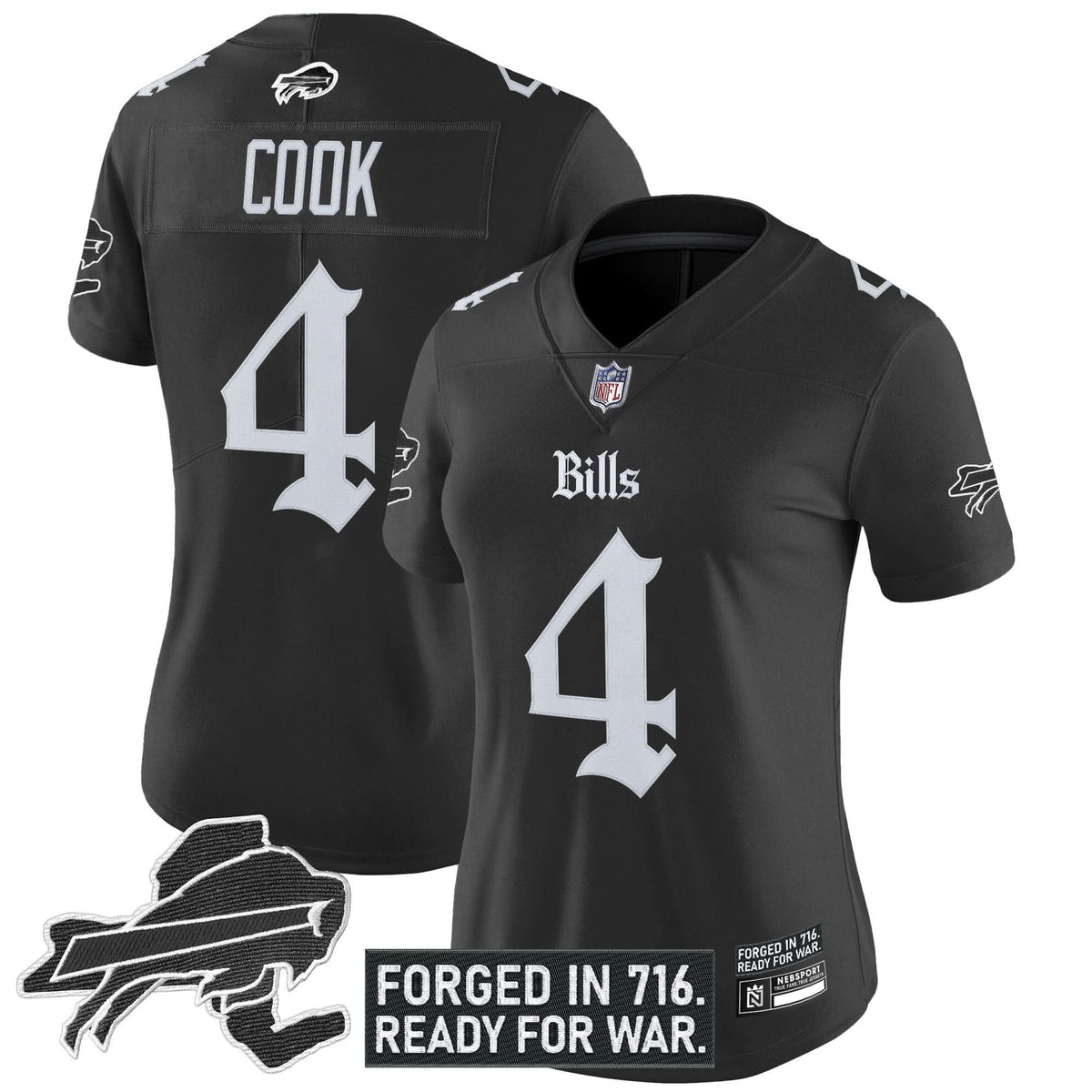 Women's Buffalo Bills 'Gothic Cold Front Edition' Vapor Limited Jersey - All Stitched - image 3
