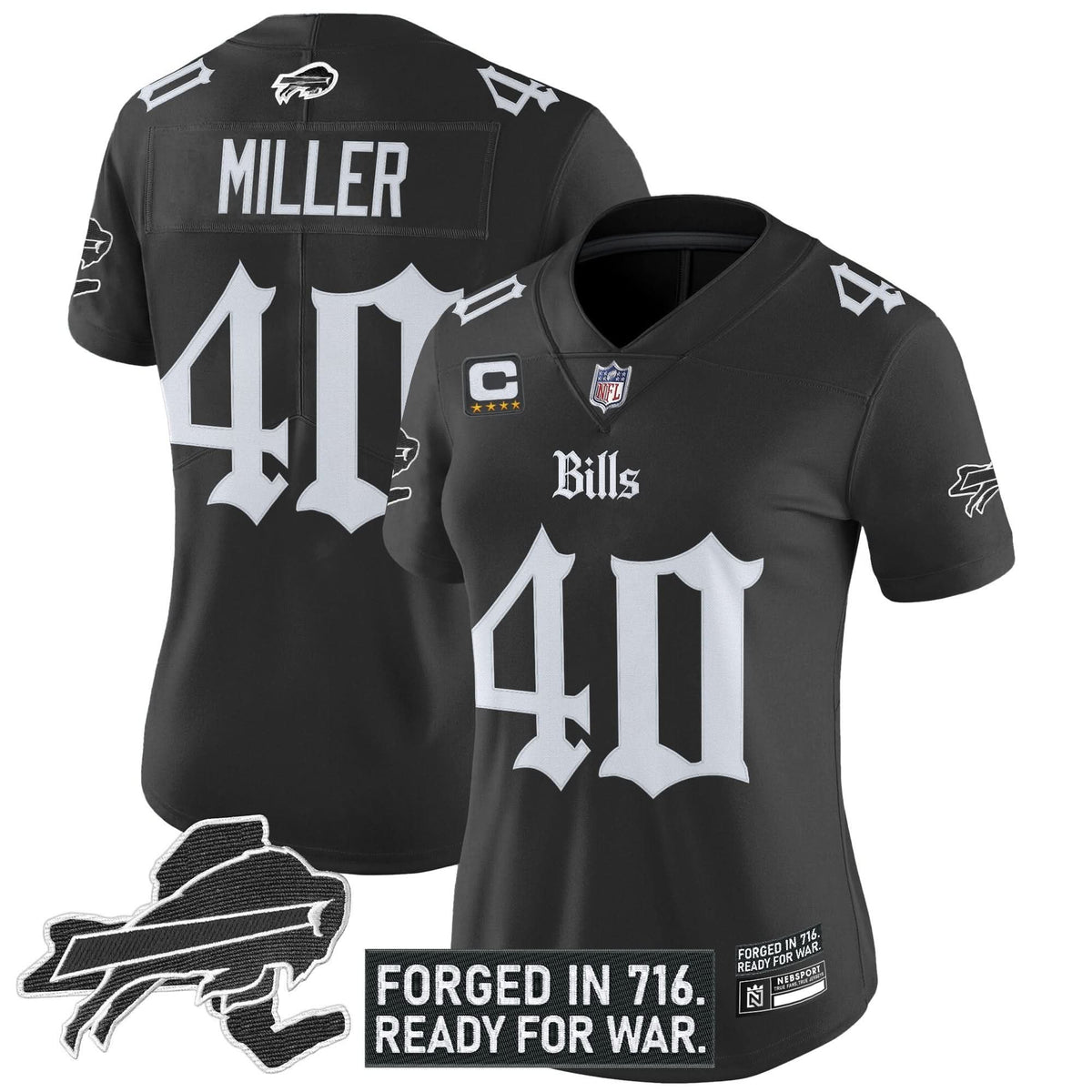Women's Buffalo Bills 'Gothic Cold Front Edition' Vapor Limited Jersey - All Stitched - image 4
