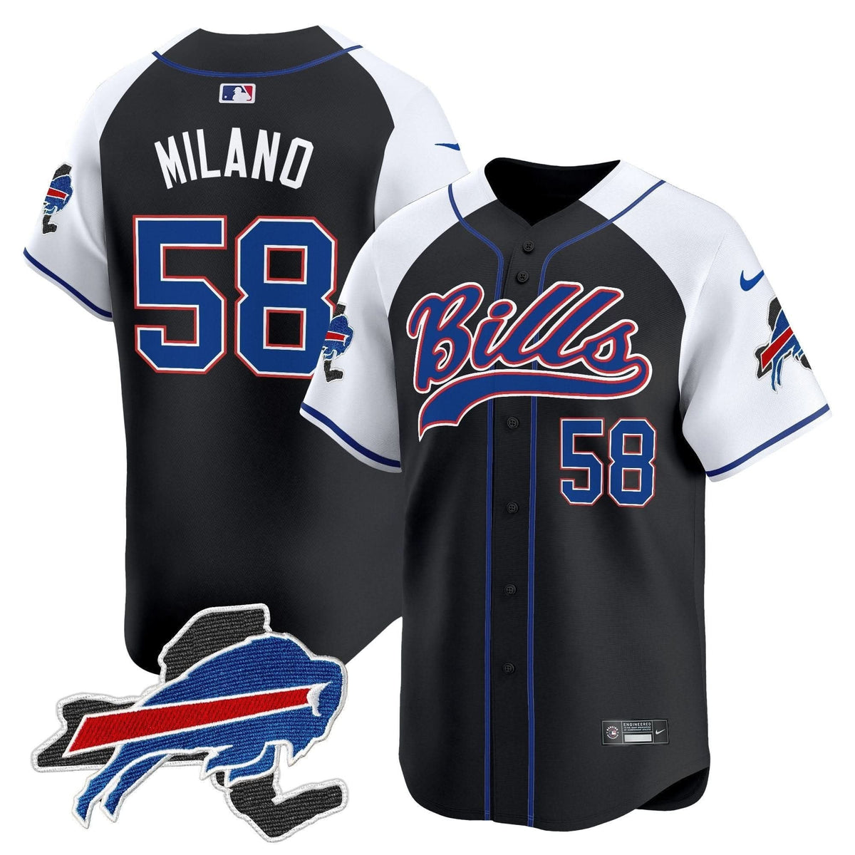 Buffalo Bills 2024 New York Patch Vapor Baseball Jersey - All Stitched - image 5
