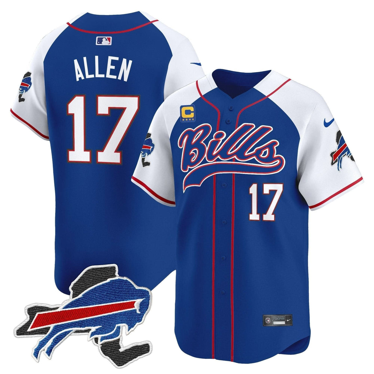 Buffalo Bills 2024 New York Patch Vapor Baseball Jersey - All Stitched - image 7