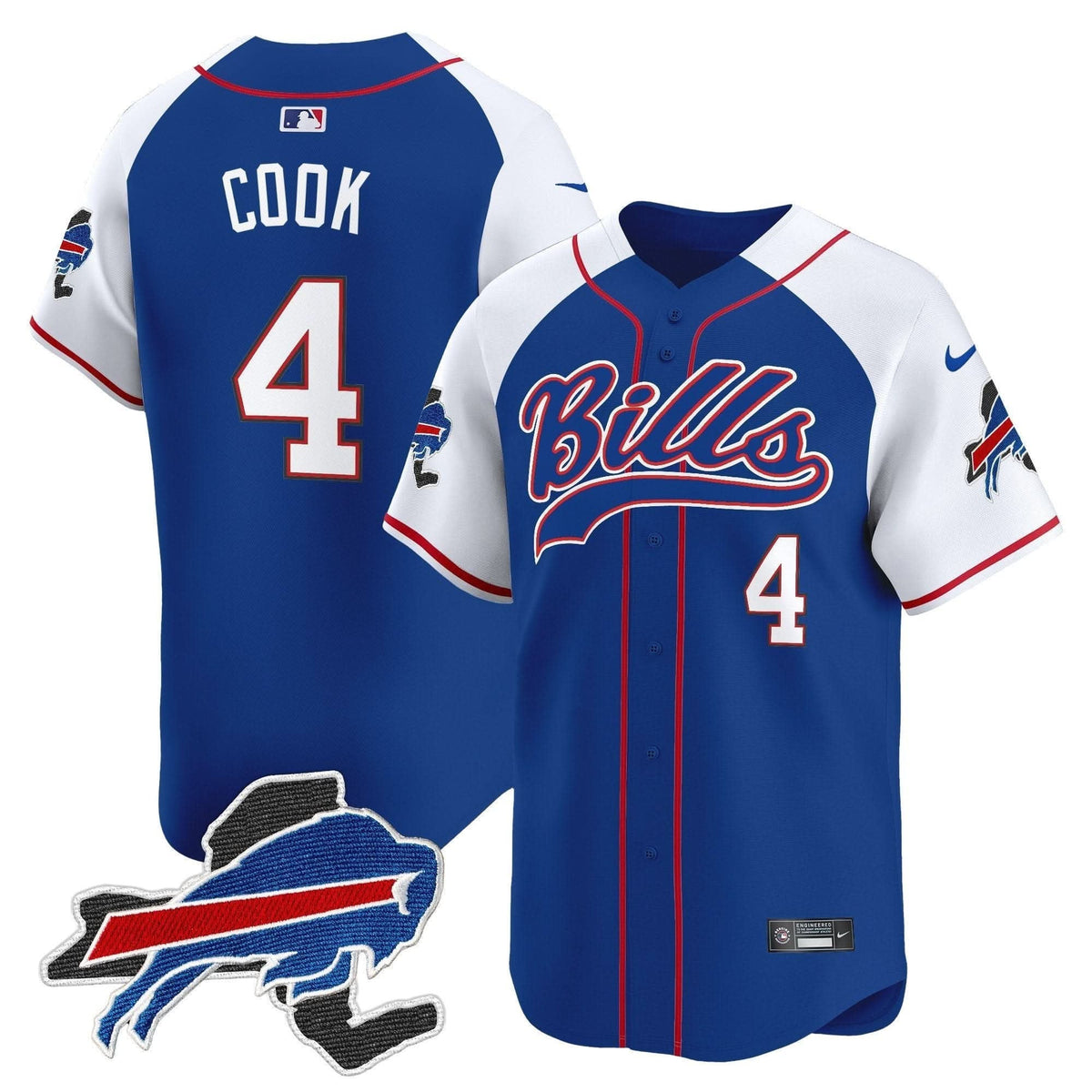 Buffalo Bills 2024 New York Patch Vapor Baseball Jersey - All Stitched - image 8