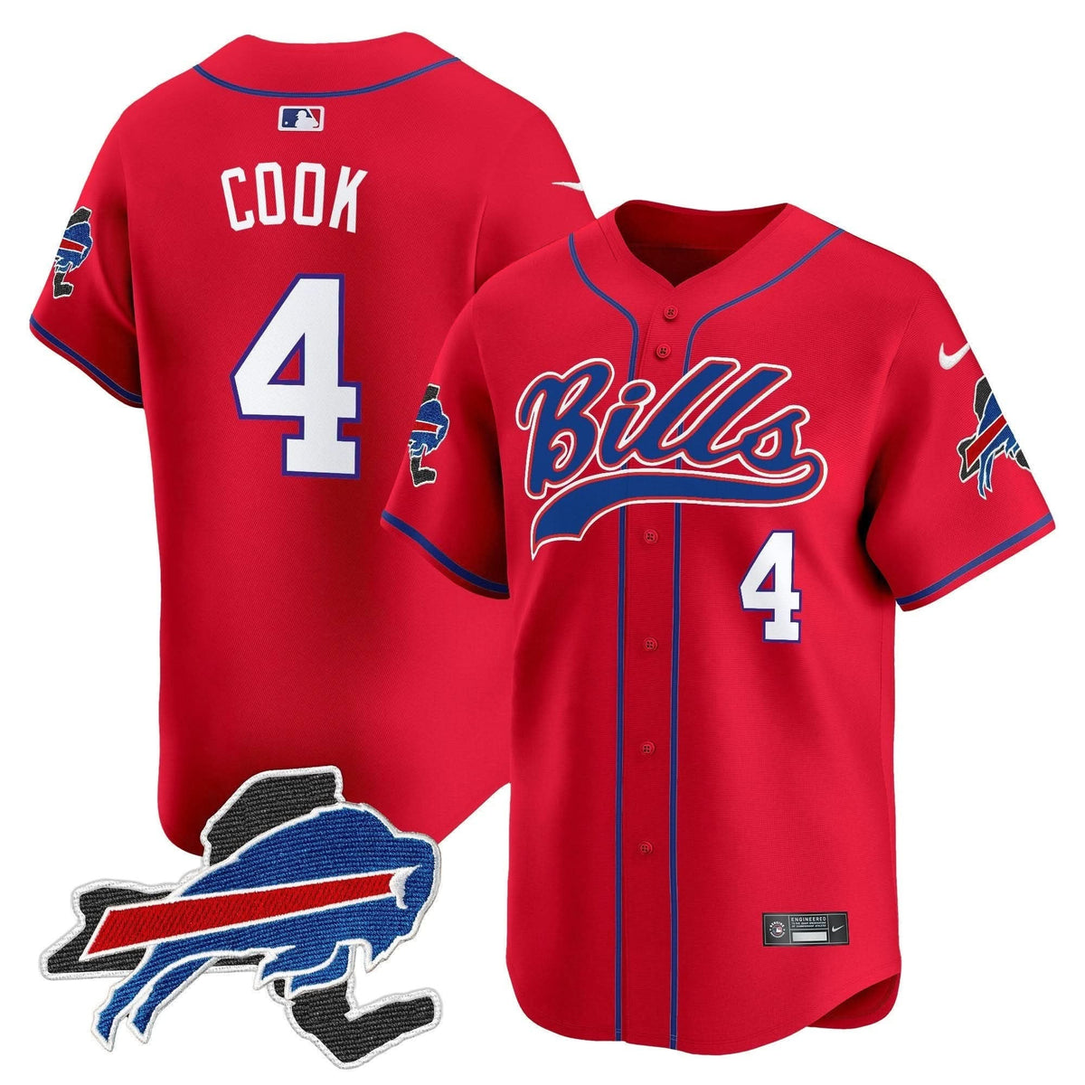 Buffalo Bills 2024 New York Patch Vapor Baseball Jersey - All Stitched - image 20