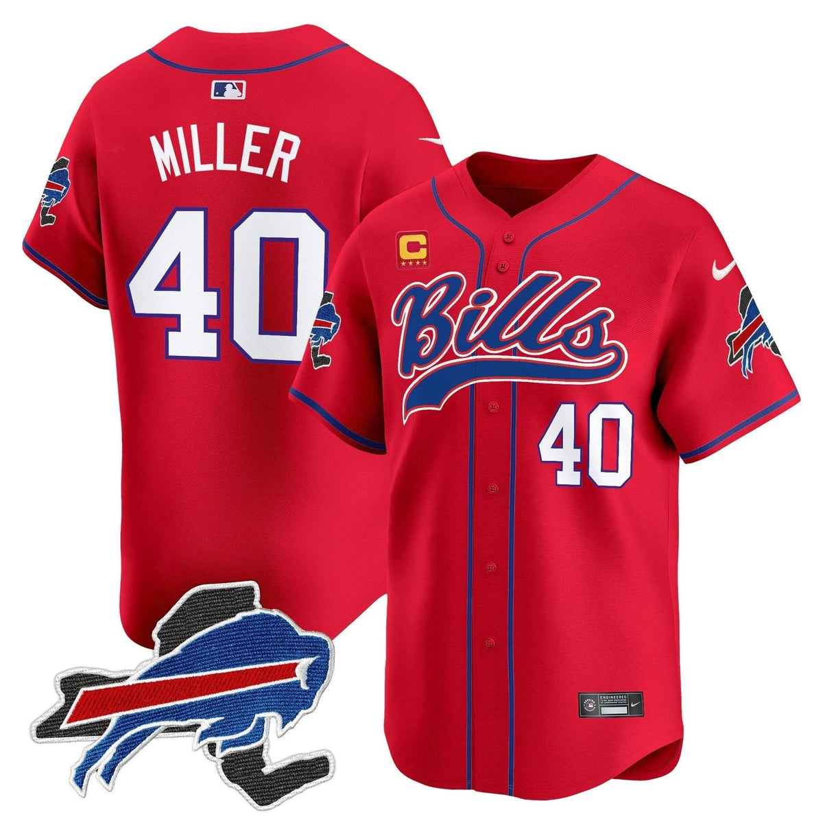 Buffalo Bills 2024 New York Patch Vapor Baseball Jersey - All Stitched - image 22