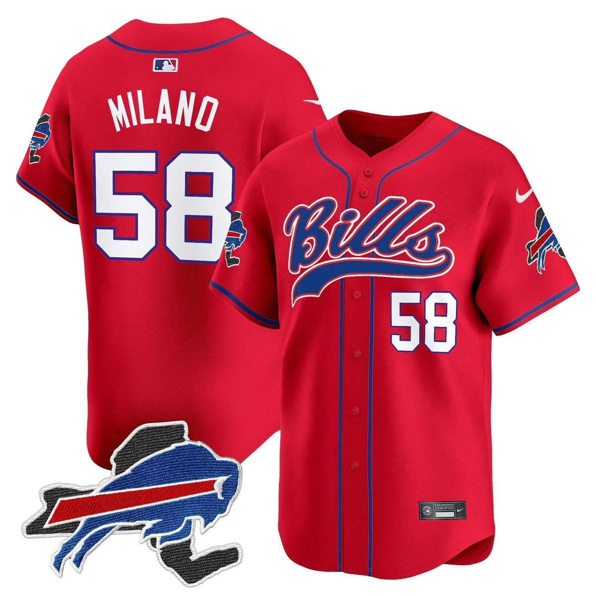 Buffalo Bills 2024 New York Patch Vapor Baseball Jersey - All Stitched - image 23