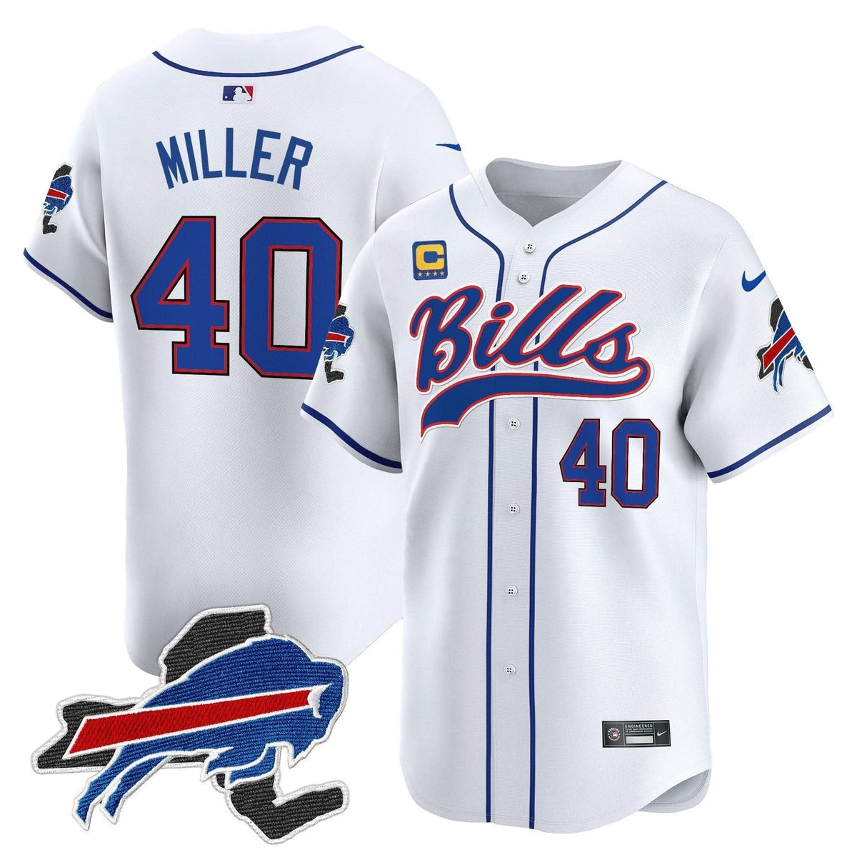 Buffalo Bills 2024 New York Patch Vapor Baseball Jersey - All Stitched - image 28