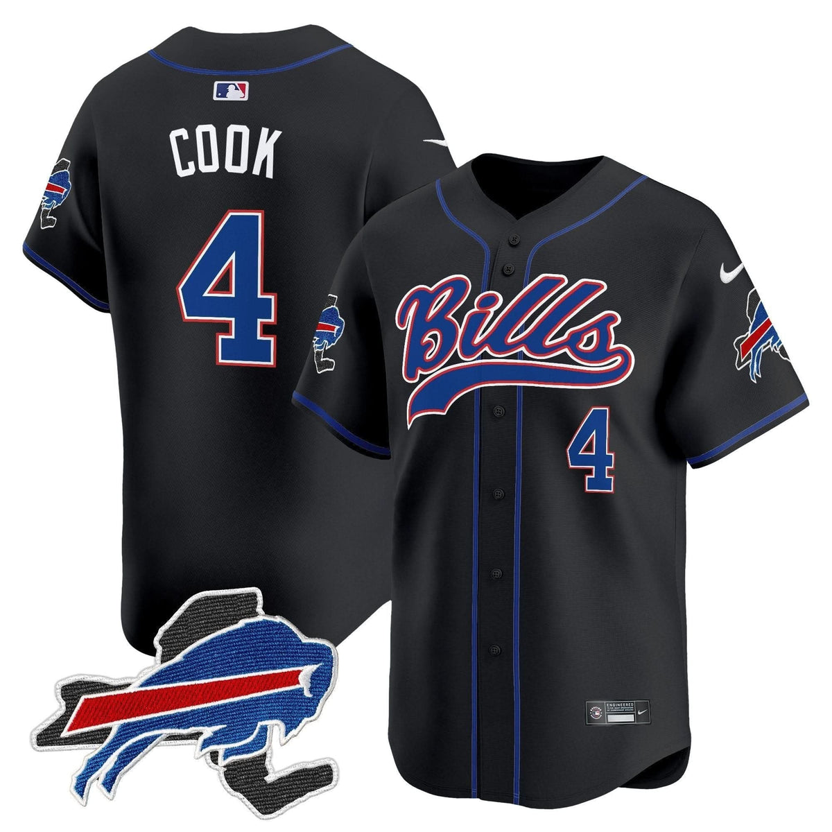 Buffalo Bills 2024 New York Patch Vapor Baseball Jersey - All Stitched - image 32