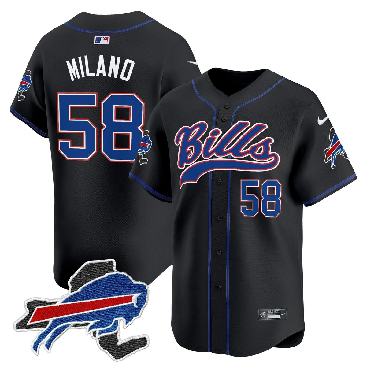 Buffalo Bills 2024 New York Patch Vapor Baseball Jersey - All Stitched - image 35