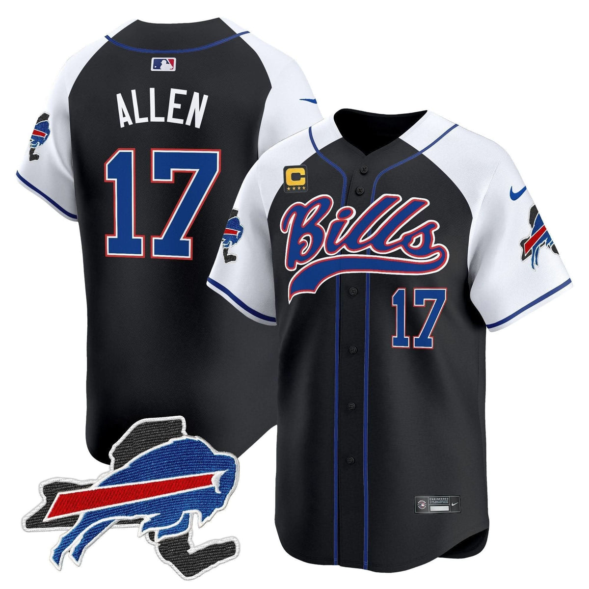 Buffalo Bills 2024 New York Patch Vapor Baseball Jersey - All Stitched - image 1