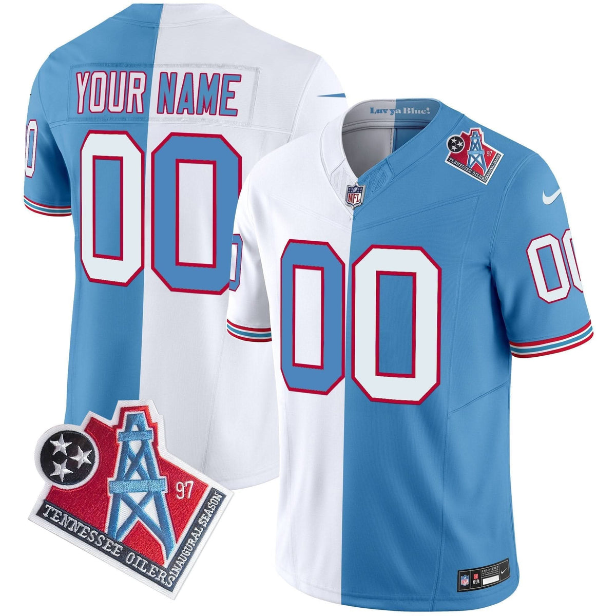 Titans 1997 Throwback Vapor Limited Custom Jersey - All Stitched - image 3