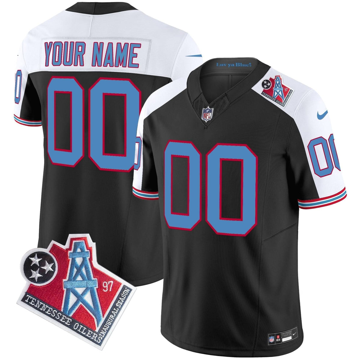 Titans 1997 Throwback Vapor Limited Custom Jersey - All Stitched - image 6