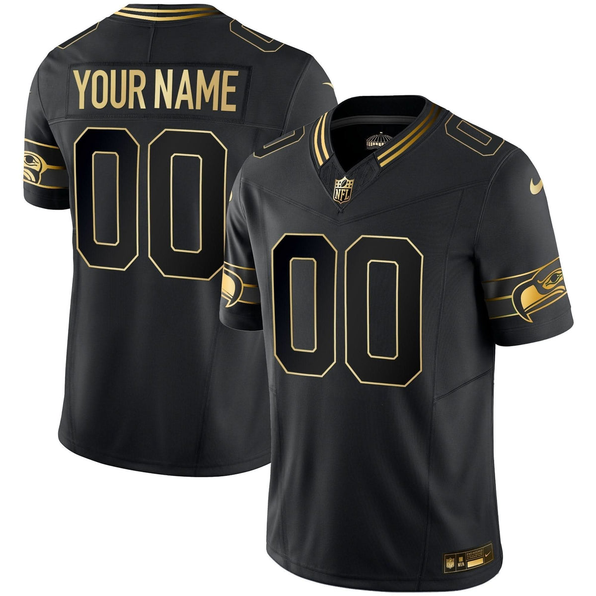 Seahawks Throwback & Gold Vapor Limited Custom Jersey - All Stitched - image 6