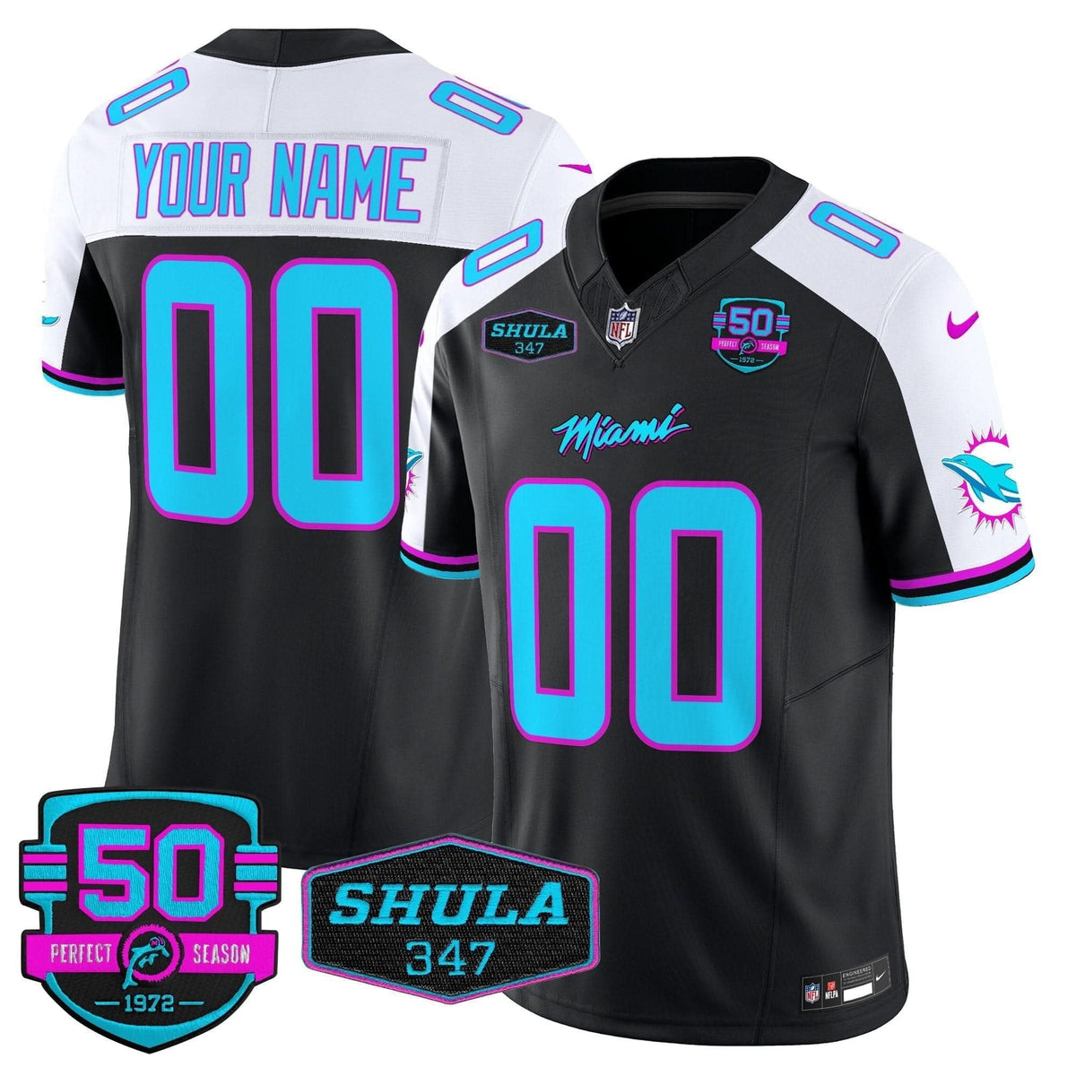 Dolphins "Miami Vice" Vapor Limited Custom Jersey V4 - All Stitched - image 1