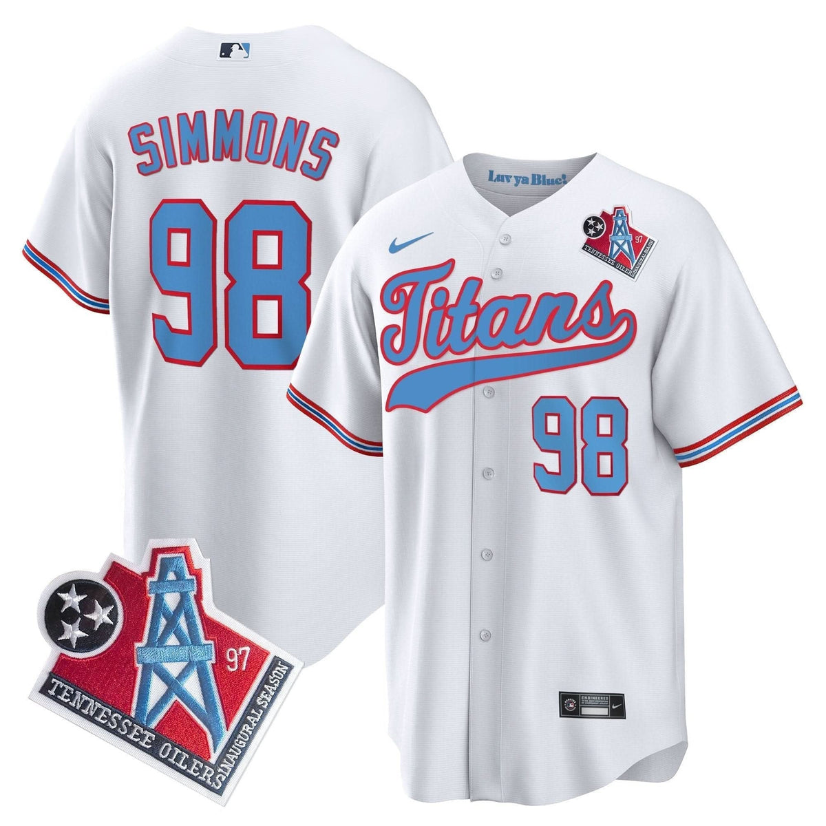 Titans 1997 Throwback Limited Cool Base Jersey - All Stitched - image 4