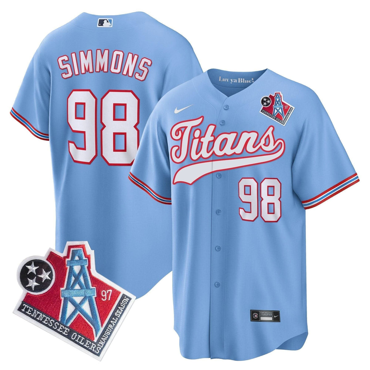 Titans 1997 Throwback Limited Cool Base Jersey - All Stitched - image 12