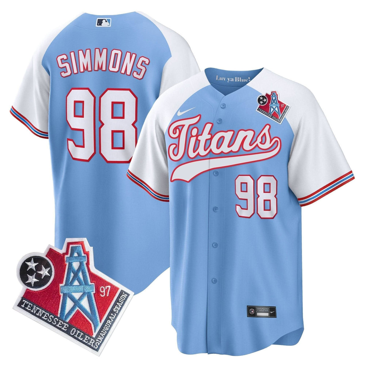 Titans 1997 Throwback Limited Cool Base Jersey - All Stitched - image 28