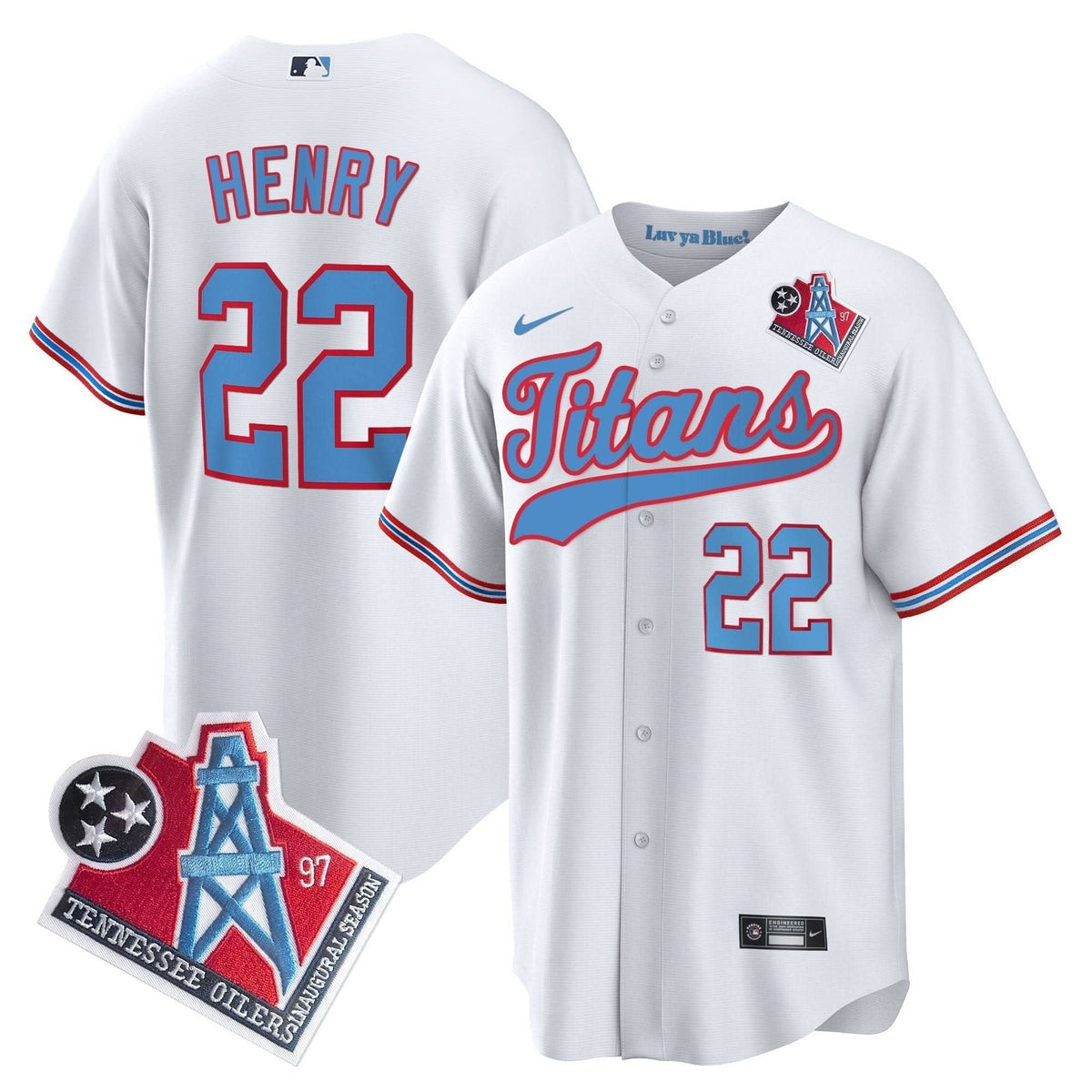 Titans 1997 Throwback Limited Cool Base Jersey - All Stitched - image 1