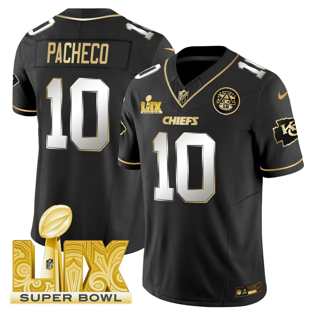 Chiefs Super Bowl LIX Patch Gold Vapor Limited Jersey - All Stitched - image 34