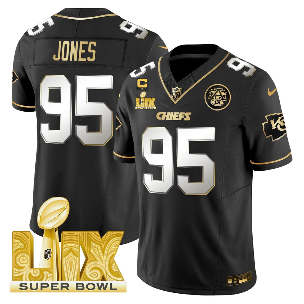 Chiefs Super Bowl LIX Patch Gold Vapor Limited Jersey - All Stitched - image 40