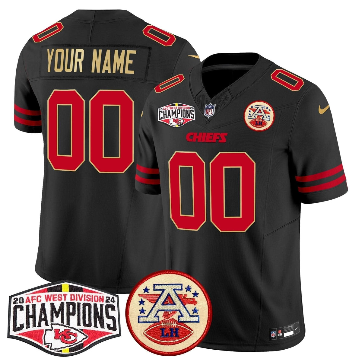 Chiefs 2024 AFC West Division Champions Patch Vapor Limited Custom Jersey - All Stitched - image 5